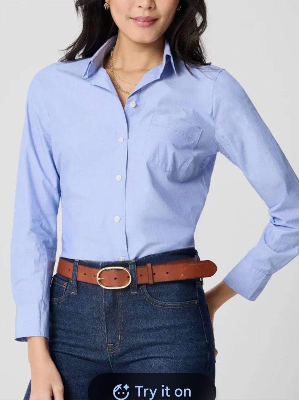 J. Crew Pale Blue Cotton Button-Down Shirt